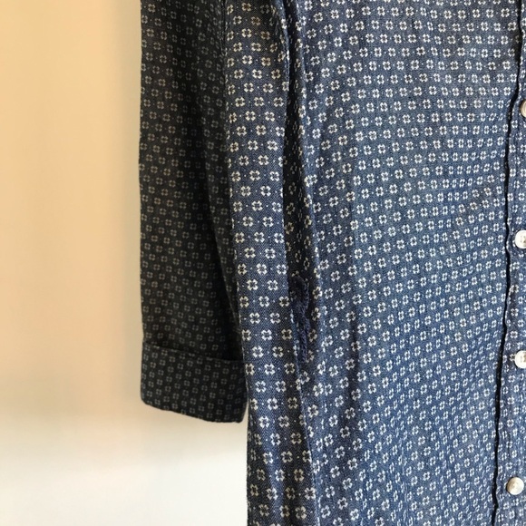 Sonoma Chambray Printed Button-up Top - Picture 3 of 5